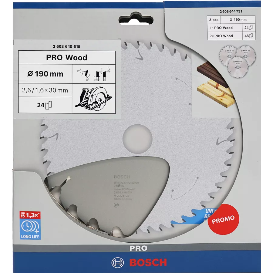 Set 3x lames PRO Wood 190x30mm BOSCH